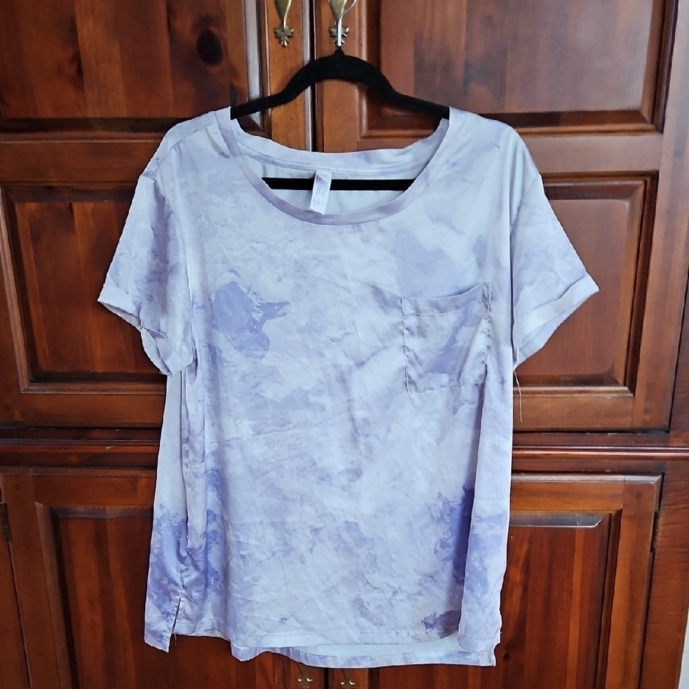 Lavender Tie-Dye Short Sleeve Top, Sz L
